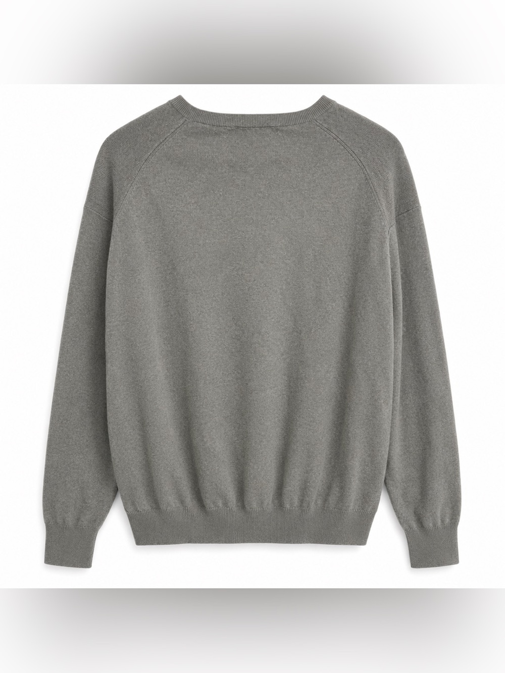 Polo Ralph Lauren Pima Cotton V Neck Sweater Gray Green Pony Logo Men’s Size L - Picture 2 of 3
